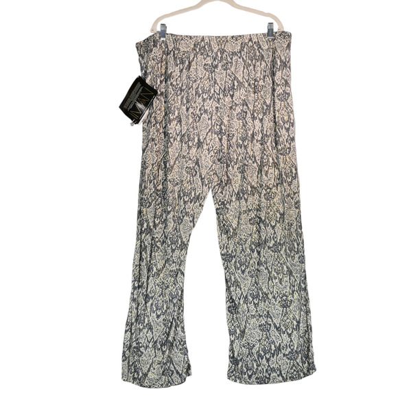 NEW Iman Global Chic Joggers Women Size 3X Gray Gold Pull On Travel Animal Print - Picture 5 of 9